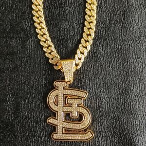 St Louis Cardinals 20 Inch Necklace Pendant Cuban Chain Link Baseball